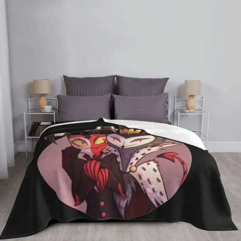 Axyaa Plush Blanket: Blitzo Stolas Animation Throw for Bed, Sofa, Couch.