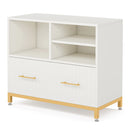 Axyaa White Lateral File Cabinet with Drawer, Adjustable Hanging Rod for Letter/Legal/A4 Files