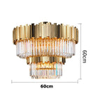 Axyaa Postmodern Crystal LED Chandelier in Silver/Gold Stainless Steel