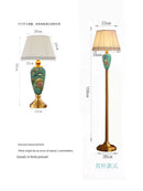 Retro Floral Ceramic Floor Lamp Tray Design Nordic Style LED Light by Axyaa