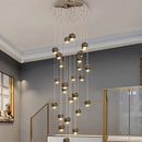 Axyaa Stair Chandelier: Modern LED Indoor Ceiling Pendant Light for Living Room