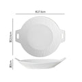 Axyaa Ceramic Double Ear Plate: Deep, Salad, Pasta, Dessert Plates - Creative Tableware