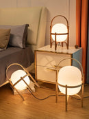 Axyaa Glass Table Lamp with Wood/Metal Frame