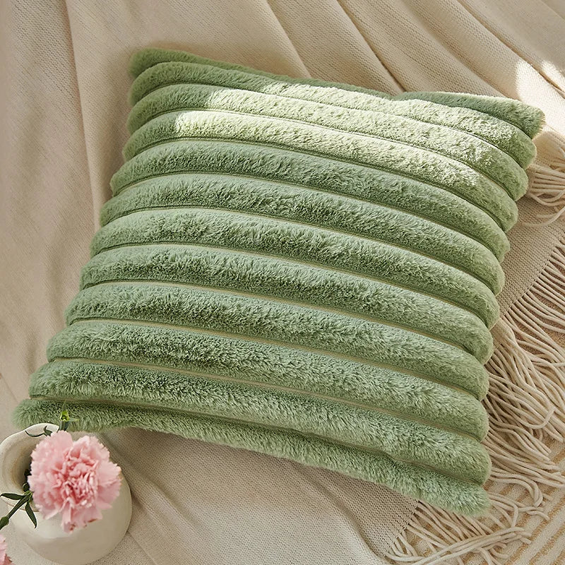 Axyaa Plush Nordic Striped Cushion Covers for Home Decor