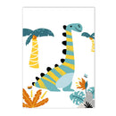 Axyaa Dinosaur Alphabet Number Custom Name Canvas Print Kids Room Decor