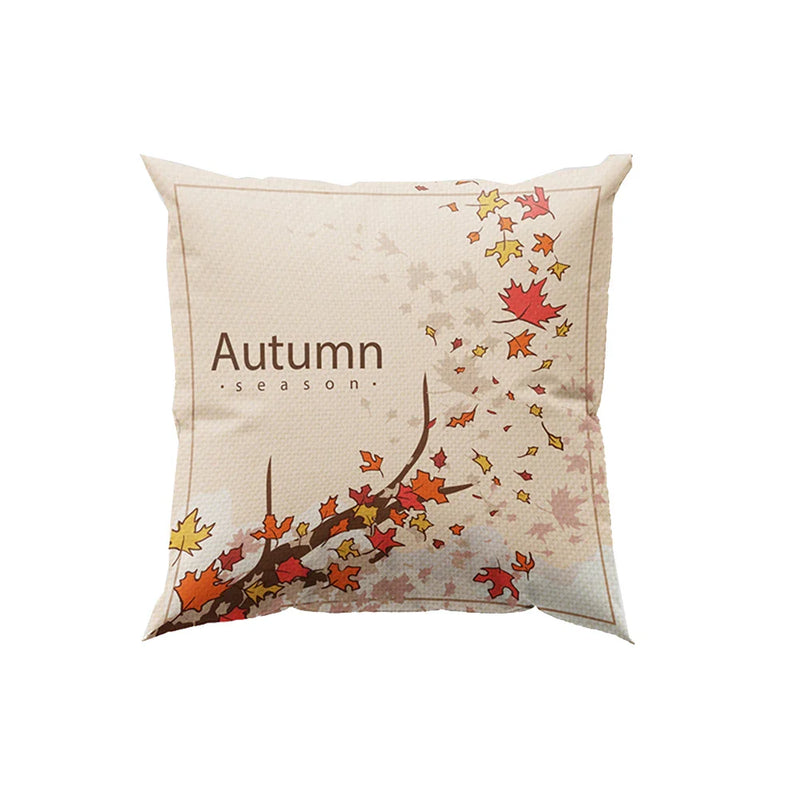 Axyaa Red Leaf Elk Harvest Pillow Cover for Autumn Home Decor