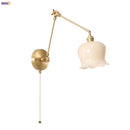 Axyaa French Cream Resin LED Wall Light with Pull Chain Switch - Vintage Copper Wandlamp