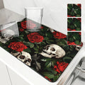 Axyaa Plant Skull Rose Absorbent Kitchen Mat