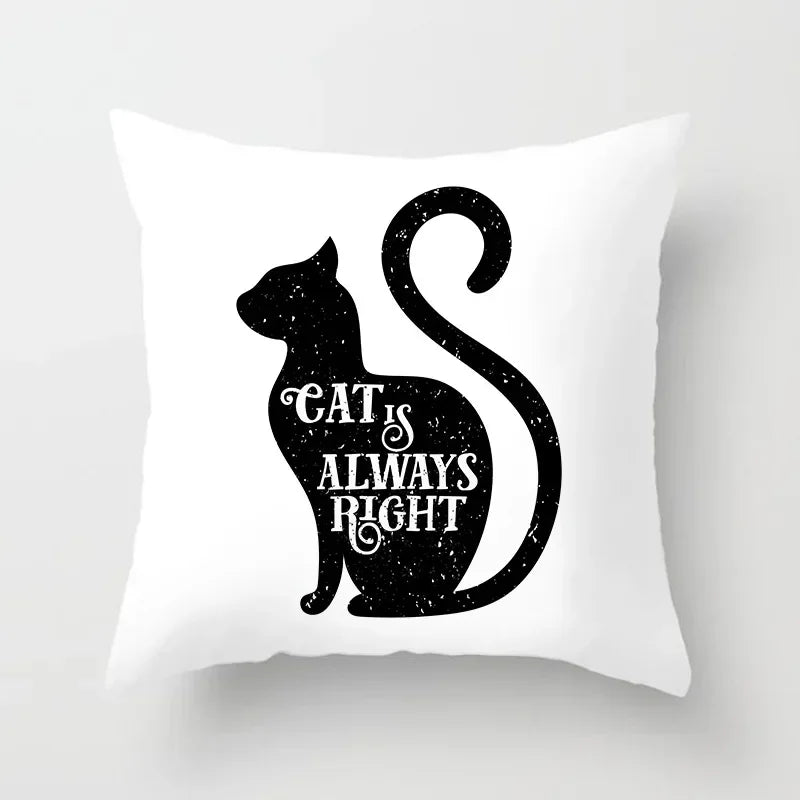 Axyaa Cartoon Black Cat Cushion Cover 45*45cm