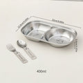 Axyaa Kids Stainless Steel Divider Plate | Cute Pattern, Reusable, Durable Dinner Dish