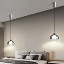 Axyaa Smoky Gray Glass LED Pendant Chandelier: Nordic Hanging Lamp for Dining Room, Kitchen, Bedroom