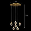 Axyaa Crystal Stair Chandelier LED Ceiling Light for Living Room