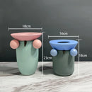 Axyaa Geometric Ceramic Vase for Home Decor and Floral Arrangement