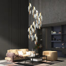 Axyaa Modern Spiral Staircase Chandelier Gold Aluminum LED Pendant Light
