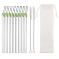 Axyaa 200*8mm Leaf Glass Straws for Smoothie Cocktail Coffee Juice Drinks