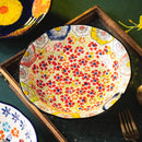 Axyaa Hand-Painted Ceramic Vegetable Deep Plate for Breakfast and More