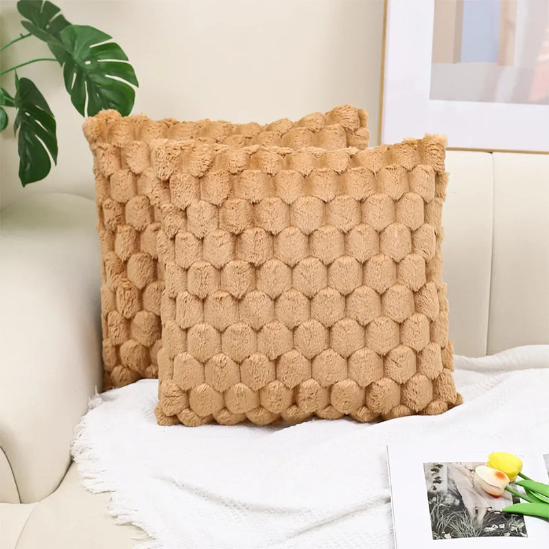 Axyaa Winter Plush Cushion Cover - Sofa Bed Room Decor Pillowcase