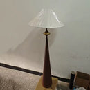 Medieval Fabric Walnut Floor Lamp by Axyaa: Elegant LED Light for Bedroom or Living Room