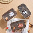 Axyaa Bear & Panda Cartoon Stainless Steel Bento Box for School Picnic Storage