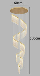 Axyaa Crystal Chandelier Stair Pendant Lamp Living Room Pendant Lights