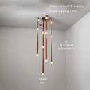 Axyaa Modern Brown Waistband Pendant Light with Artificial Marble Lampshade