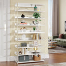 Axyaa 8-Tier Acrylic & Wood Bookcase, 63" Modern Display Storage, Living Room & Bedroom