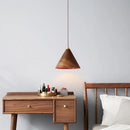 Axyaa Quiet Wind Walnut Wood Chandelier: Nordik White Oak Home Pendant Light