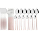 Gold Stainless Steel Cutlery Set by Axyaa - 24Pcs Western Tableware Flatware