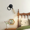 Axyaa Nordic LED Wall Lamp Bedroom Bedside Up Down Rotate Black Iron Stone Mirror Light