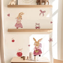 Axyaa Bunny Cherry Decals: Cute Wall Stickers for Kids' Room and Nursery Decor