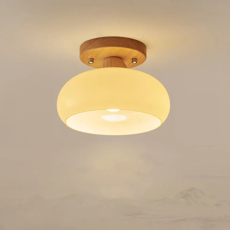 Axyaa Modern LED Wood Canopy Ceiling Light for Porch Kitchen Living Room