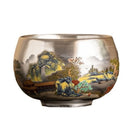 Axyaa Sterling Silver Ceramic Kung Fu Tea Set