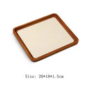 Axyaa Wooden Microfiber Velvet Jewelry Display Tray Round Corner Storage Tray
