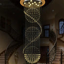 Axyaa Modern Spiral Crystal Chandelier for Staircase, Bedroom, Hotel Hall