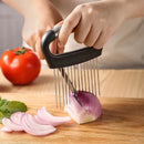 Axyaa Stainless Steel Onion Slicer Tomato Shredder Fruit Cutter Kitchen Gadget
