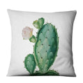 Luxurious Axyaa Succulent Cactus Flower Printed Linen Throw Pillow Case