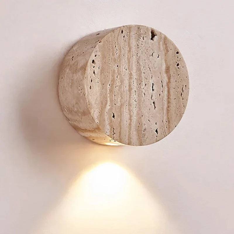Axyaa Round Stone LED Wall Light for Atmosphere Art Decor