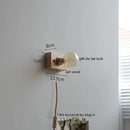 Axyaa Vintage LED Wall Lamp Pull Chain Switch Plug, Walnut Ash Wood Copper