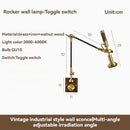 Axyaa Industrial Style Copper Wall Lamp with 360° Adjustable Arm for Bedroom and Restaurant