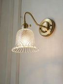 Axyaa Nordic Brass Wall Lamp glass Shade Sconce Lighting Fixture with Switch