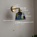 Axyaa Tiffany Style Glass Wall Light Fixture - Colorful LED Bedroom Lamp