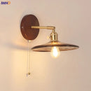 Axyaa Nordic LED Wall Sconce Pull Chain Switch Stair Light - Copper Glass Finish