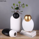 Axyaa Ceramic Vase Set Minimalist Desk Decor Flower Arrangement Room Aesthetic Pieces