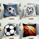 Axyaa Sports Pillow Cover for Bed, Car, and Sofa - Basketball Soccer Theme