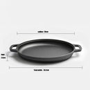 Axyaa Korean Round Grill Pan Non-Stick Pork Belly Barbecue Tray - Cast Iron, Induction & Gas Compatible