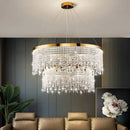 Axyaa Luxury Crystal Chandelier Pendant Lights for Living Dining Room