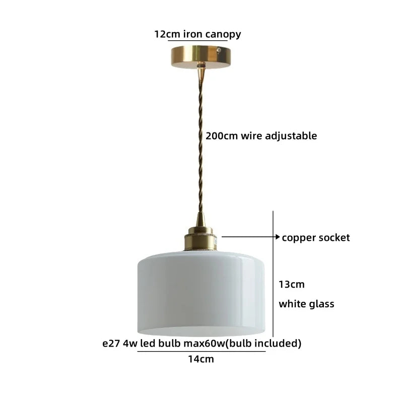 Axyaa Ceramic Shade LED Pendant Light - Japanese Style Bedroom Loft Fixture