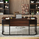 Axyaa 63-Inch Executive Desk with 4 Drawers: Business Furniture Workstation