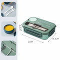 Axyaa Double-layer Lunch Box with Compartments & Lids, Leak-Proof, Microwave-safe, Carrying Handle