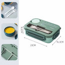 Axyaa Double-layer Lunch Box with Compartments & Lids, Leak-Proof, Microwave-safe, Carrying Handle